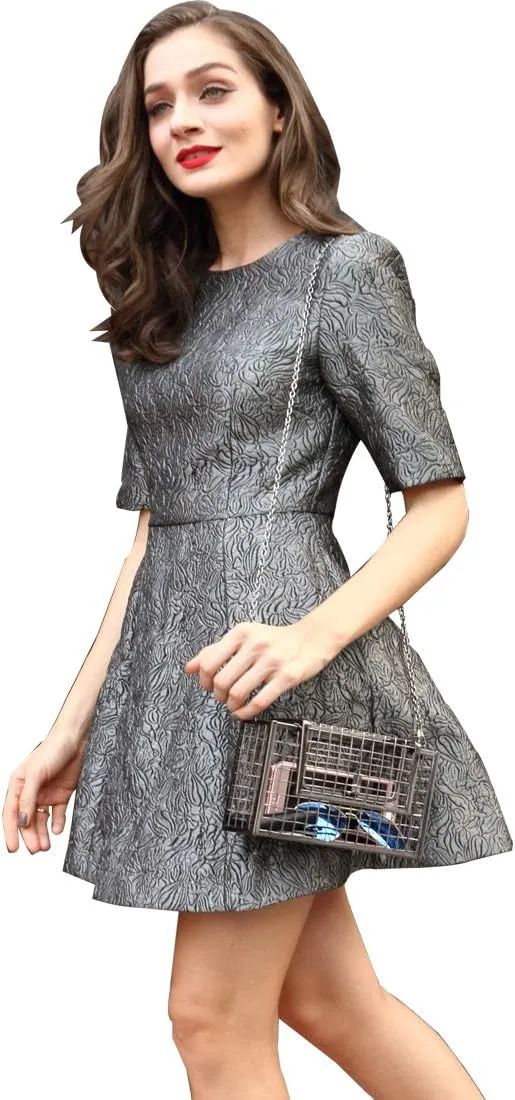 LETODE Women's Elegant Chain Cross-body Bag Metal Hollow Cage Clutch