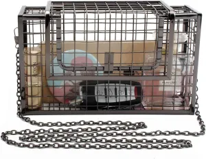 LETODE Women's Elegant Chain Cross-body Bag Metal Hollow Cage Clutch
