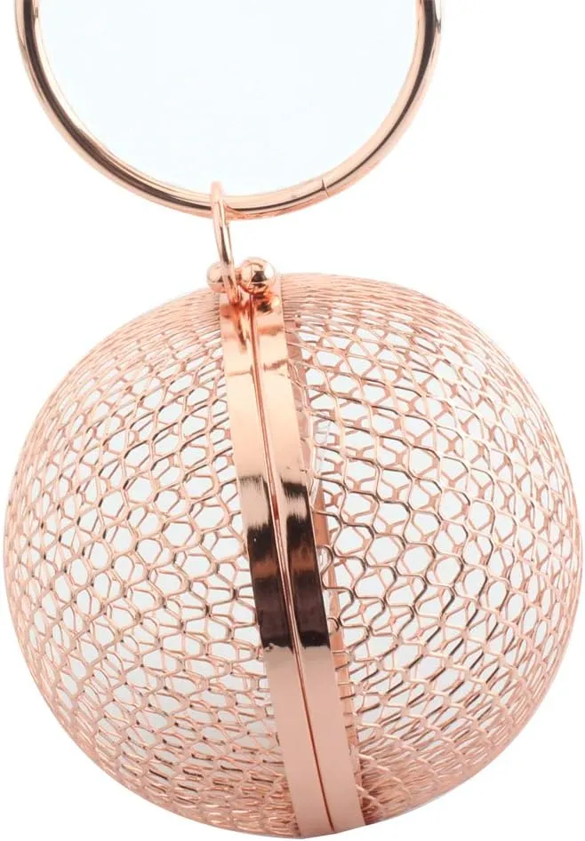 LETODE Women's Elegant Chain Cross-body Bag Metal Hollow Cage Clutch