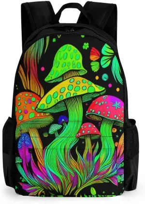 Lightweight Daypack for Camping Business Walking Cycling - Large Capacity Anti-Theft Multipurpose Bookbag, Psychedelic Mushroom Trippy Magic Art Gym Outdoor Hiking Backpack