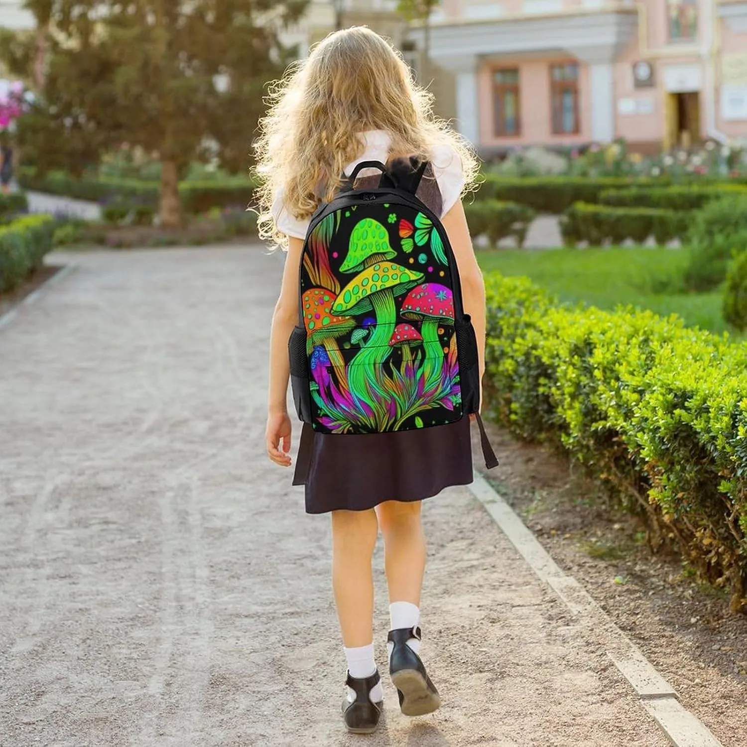 Lightweight Daypack for Camping Business Walking Cycling - Large Capacity Anti-Theft Multipurpose Bookbag, Psychedelic Mushroom Trippy Magic Art Gym Outdoor Hiking Backpack
