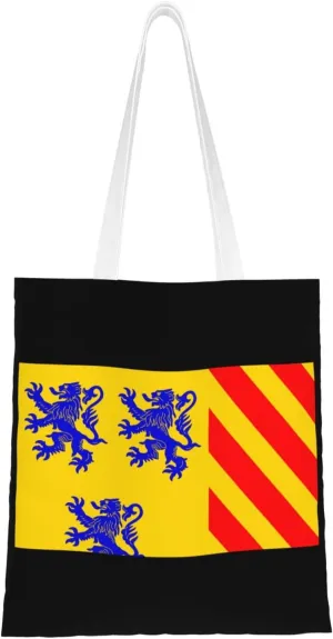 Limousin (alternate flag) Tote Bag for Women Canvas Shopping Bags Reusable Large Capacity Casual Shoulder Handbags Grocery Bags DIY Gift Bags