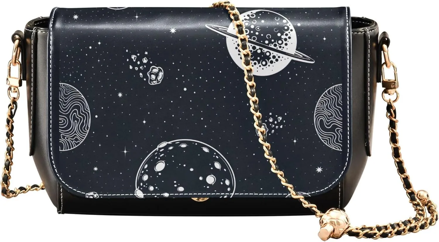 Llama Alpaca Cactus Cute Shoulder Leather Bags Black Women Crossbody Bag Purses Phone Handbags with Chain Strap