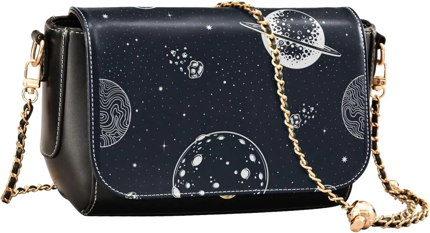 Llama Alpaca Cactus Cute Shoulder Leather Bags Black Women Crossbody Bag Purses Phone Handbags with Chain Strap