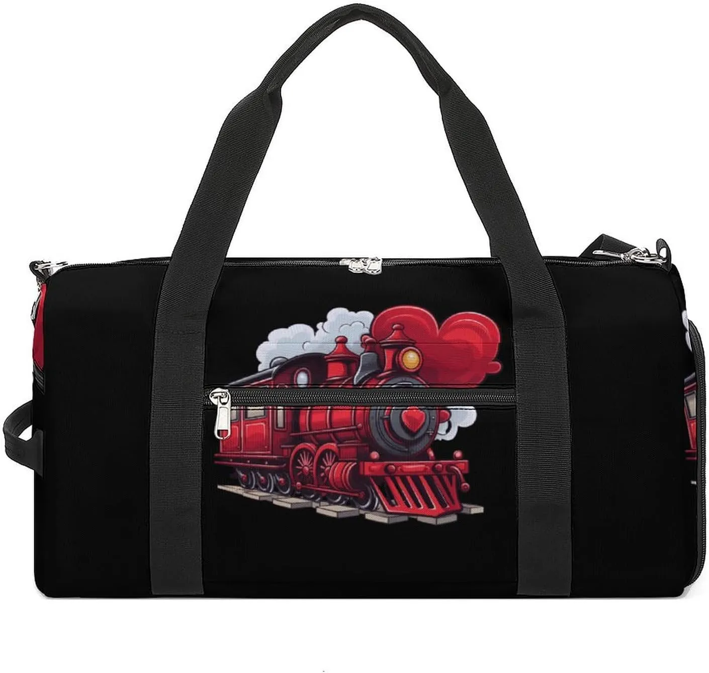Love Train Duffle Bag Waterproof Gym Tote Bags Travel Overnight Bags with Shoes Compartment