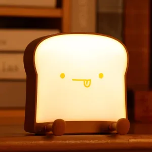 LOVERUIS Night Light Lamp - Bread Toast Lamp Cute Light Birthday Gifts with Timer USB Rechargeable Birthday Gift for Baby Boys Toddlers Kids Bedroom(Eating)