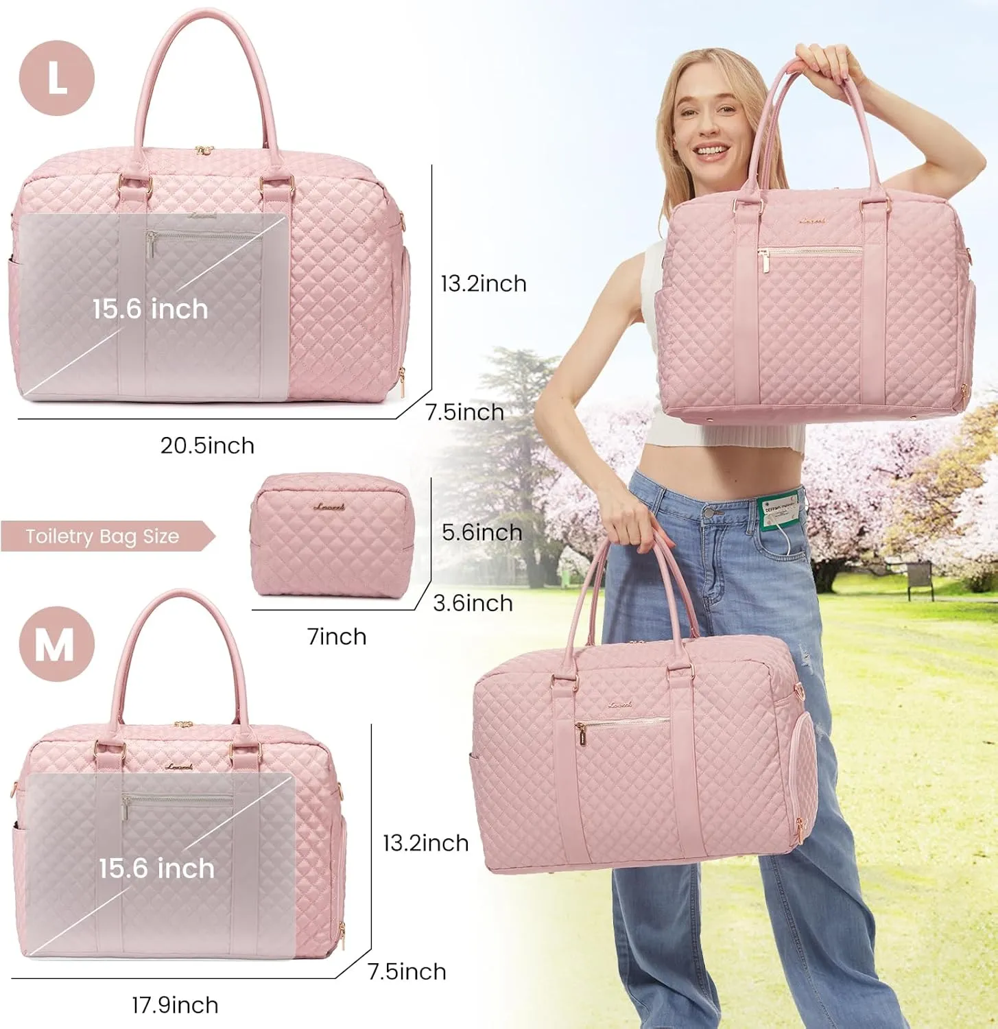 LOVEVOOK Travel Duffle Bag, Weekender Bags for Women with Shoe Compartment, Carry on Overnignt Bag with Laptop Compartment, Yoga Gym Duffel Bag with Toiletry Bag, Hospital Bag for Labor and Delivery