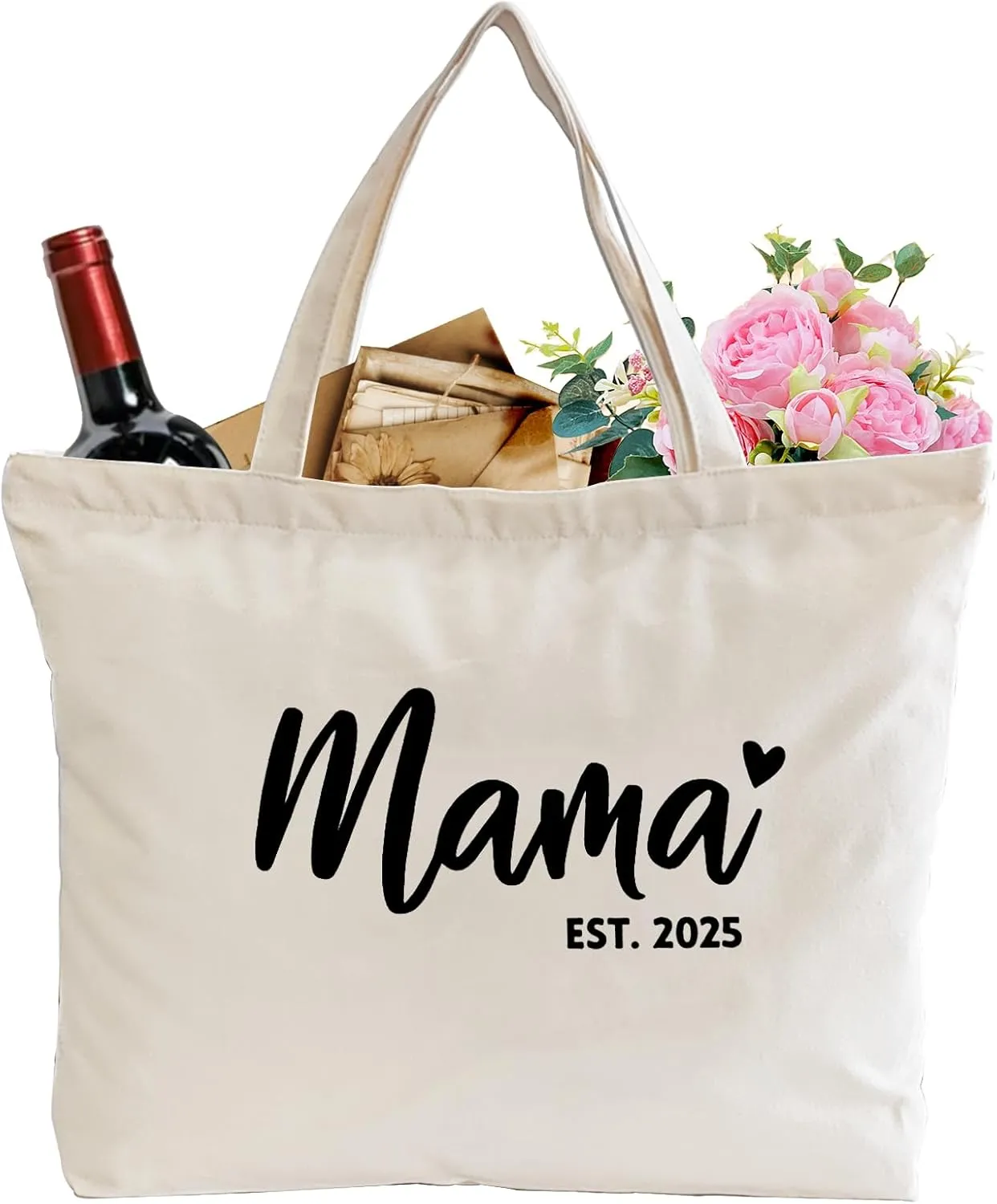 Lutto Canvas Bag with Zip Pocke - Wedding Engagement Bachelorette Birthday Mothers Day Gifts for Women