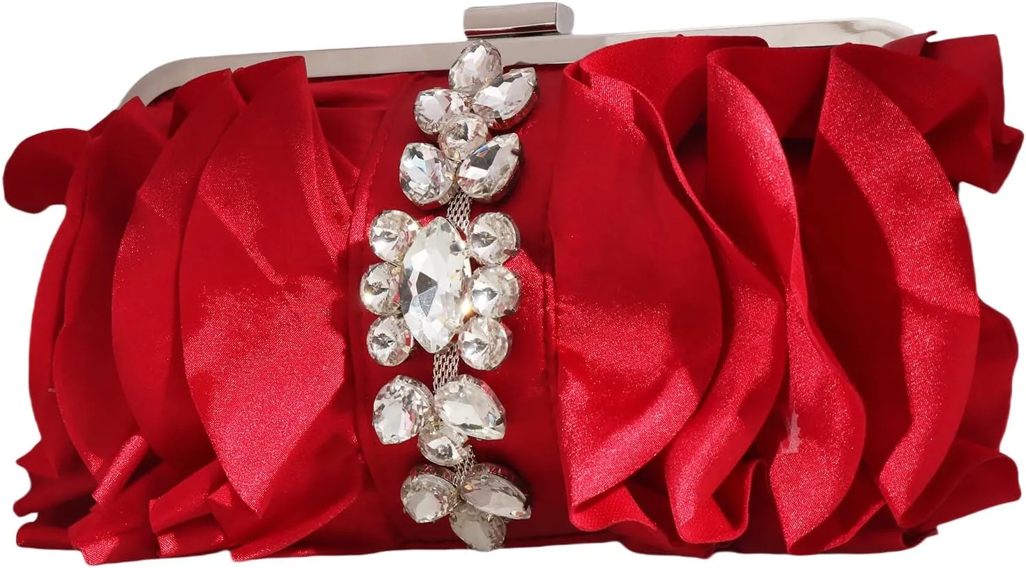Luxury Evening Bag With Rhinestones Delicate Chain Flower Handbag Shoulder Purse For Elegant Soirees And Celebrations