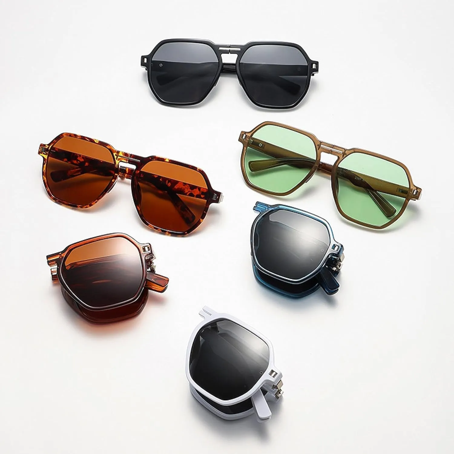 Luxury Fold Sunglasses Women for Men Male Trendy Sun Glasses Fashion Vintage Punk Ladies Shades