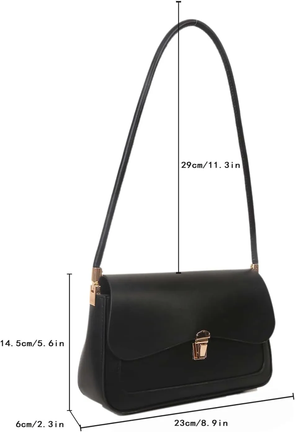 MakeMeChic Women's PU Leather Single Strap Flap Small Square Bag Shoulder Handbags