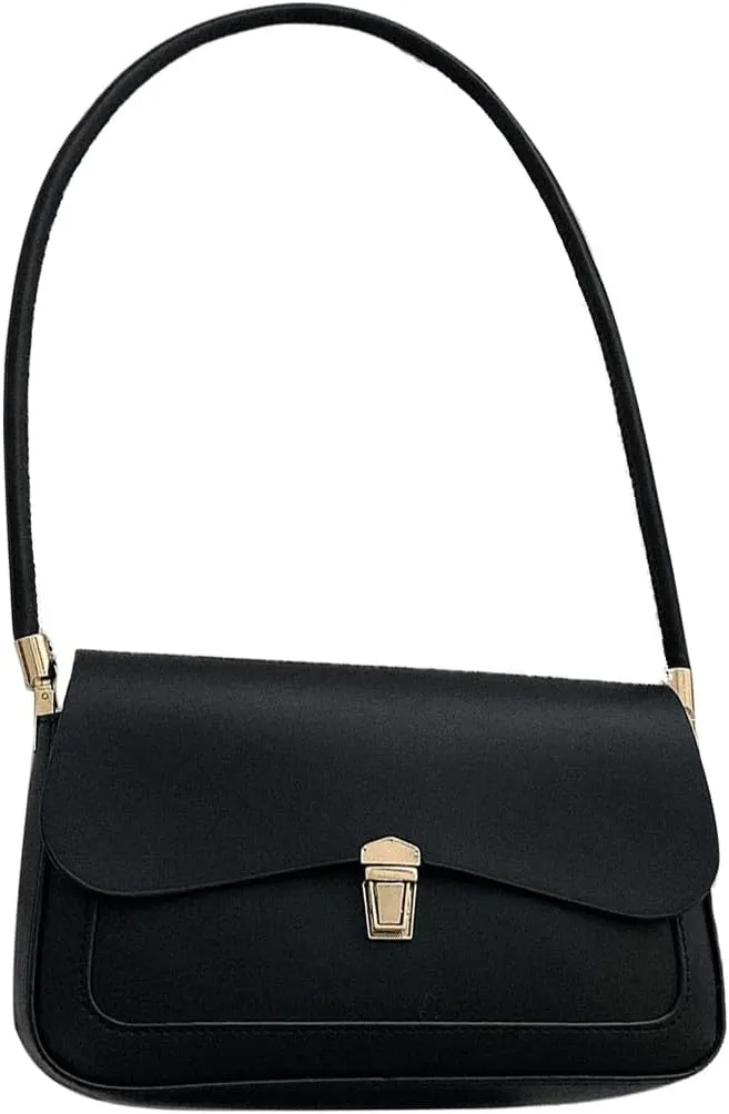 MakeMeChic Women's PU Leather Single Strap Flap Small Square Bag Shoulder Handbags
