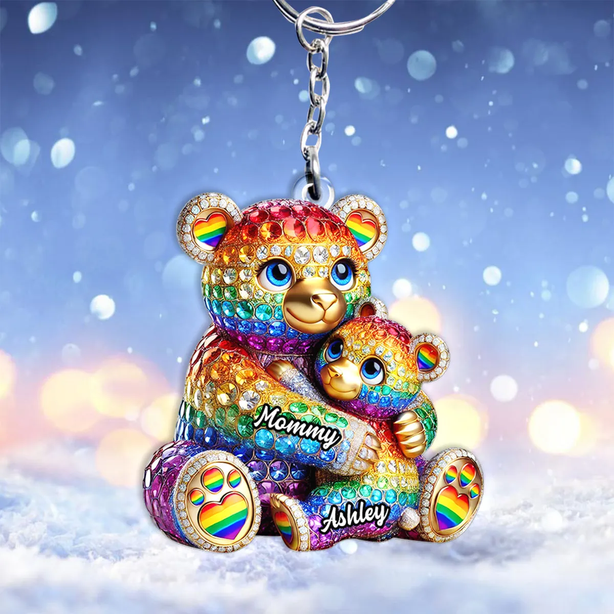 Mama Bear - Personalized LGBT Support Keychain