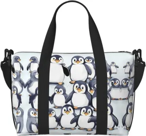 many Cute Baby Penguins Sketch print Travel Duffle Bag,Weekender Bags,Gym Duffel Bag,Luggage Duffle Overnight for Women Men