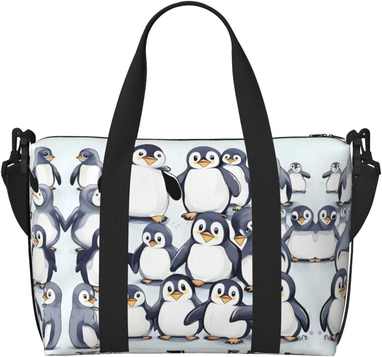 many Cute Baby Penguins Sketch print Travel Duffle Bag,Weekender Bags,Gym Duffel Bag,Luggage Duffle Overnight for Women Men