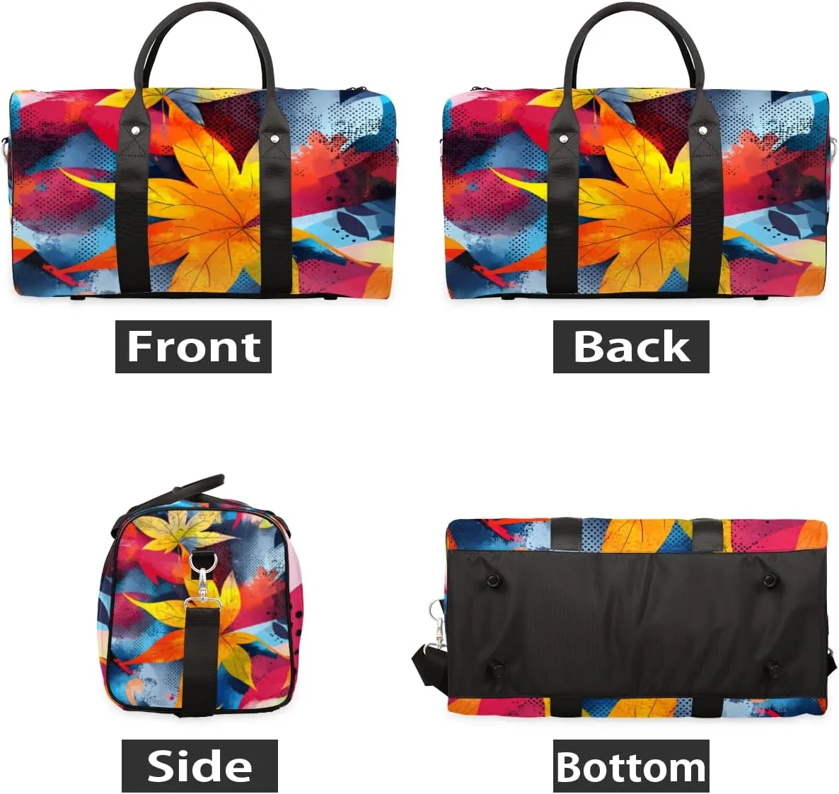 Maple Leaf Travel Duffle Bag for Women Men Gym Duffel Foldable Bag Waterproof Weekender Nature Fall Duffle Tote