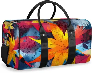 Maple Leaf Travel Duffle Bag for Women Men Gym Duffel Foldable Bag Waterproof Weekender Nature Fall Duffle Tote