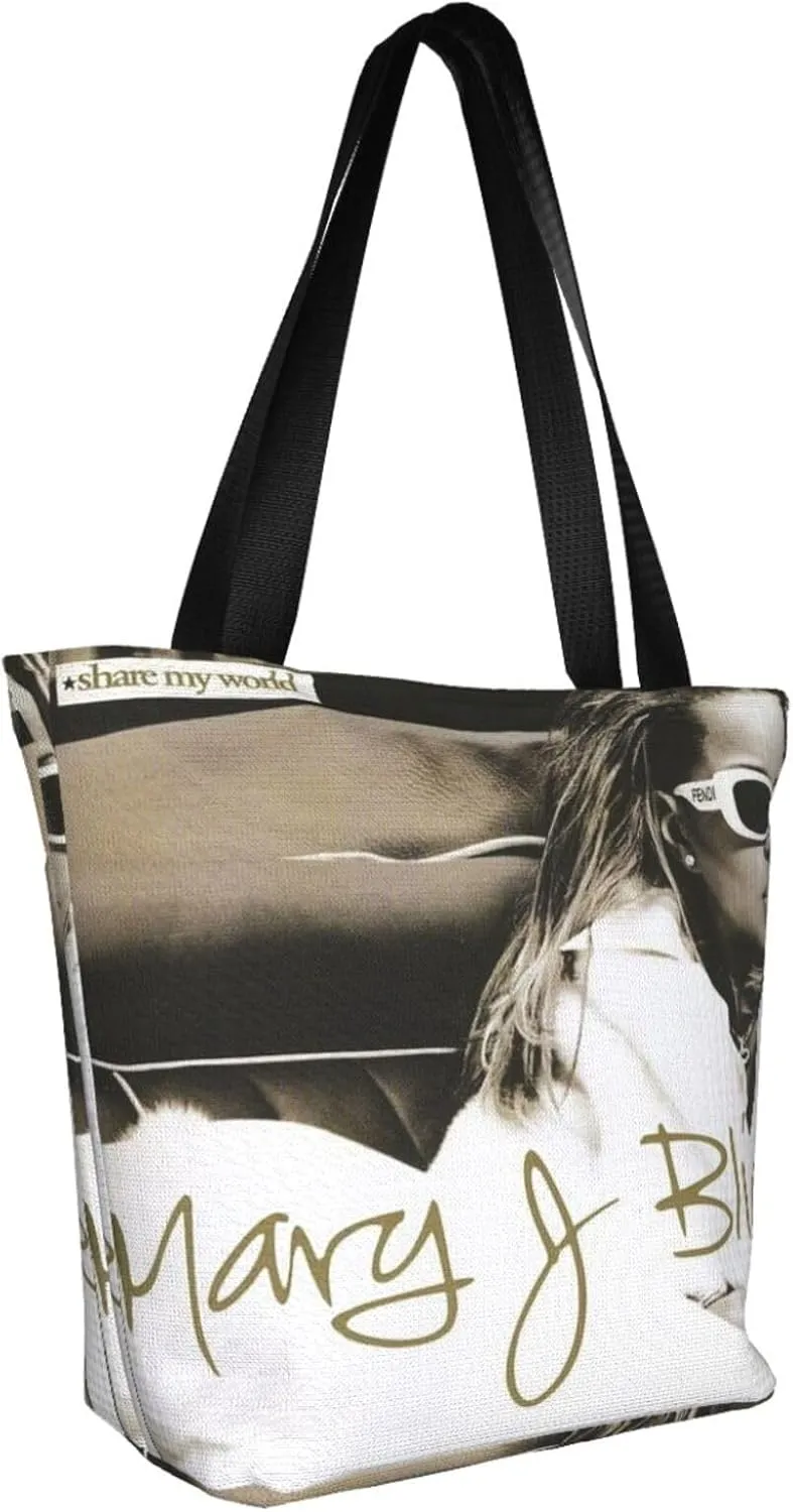 Mary J Musics Blige Shoulder Bag, Customized Shopping Tote Portable Canvas Bag