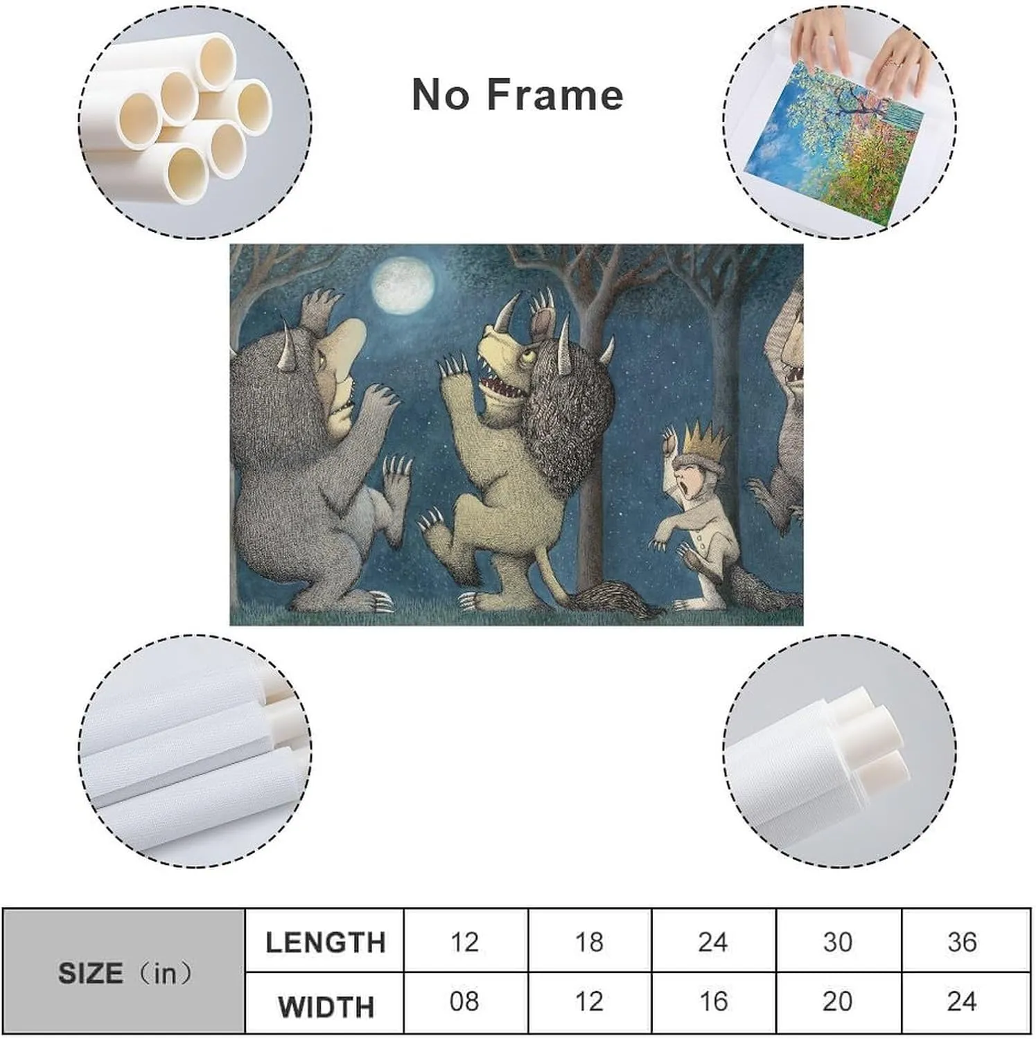 Maurice Sendak Print Painting (46) Canvas Wall Art Poster Decorative Bedroom Modern Home Print Picture Artworks Posters 16x24inch(40x60cm)