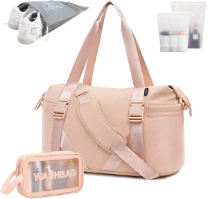 MAXTOP Women's Gym Yoga Duffle Bag with Shoe Pouch,Multi-Purpose Overnight Travel Bag for Gym,Work, Dance, Sports