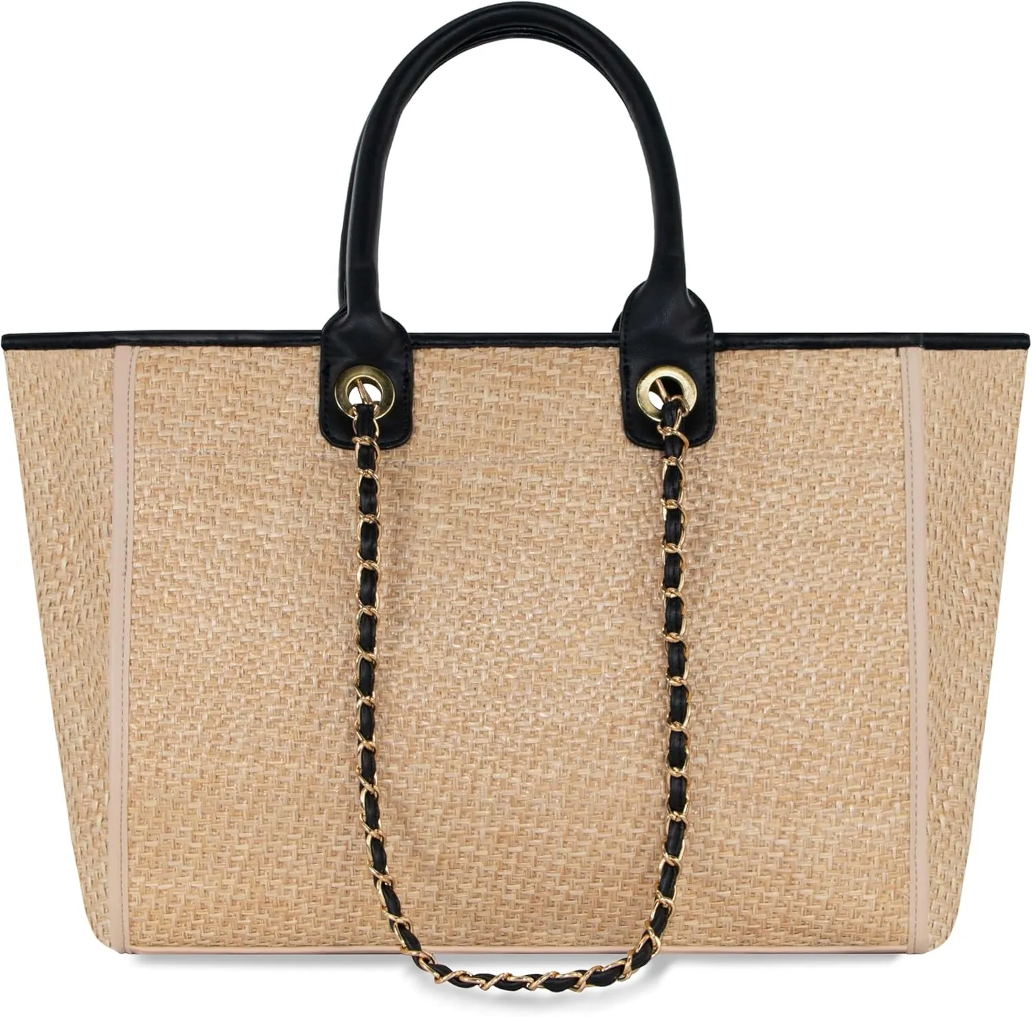 Medium Canvas Tote bag for women Casual Shoulder Work Bag Everything Handbag with Removable Chains