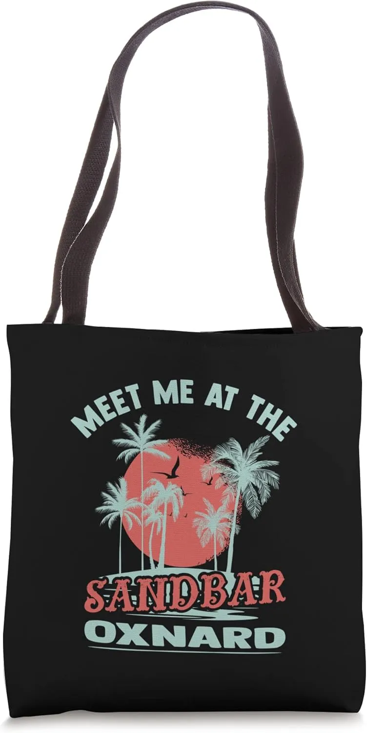 Meet Me at the Sandbar Retro Oxnard Vintage California Tote Bag