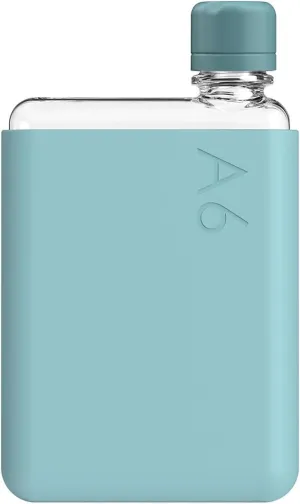 memobottle A6 (Sea Mist) Bundle - 12oz (375ml) - Bottle, silicone sleeve & lid | Compact Water Bottle For Bags & Small Pockets | BPA Free Tritan | Modern, Minimalist | For Gym & Work