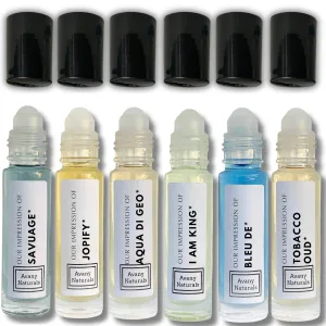 Men Body Oil Cologne - Replicant Perfume, Perfume Oil Long Lasting, Alt Fragrance Body Oil, Gourmand Cologne, 6 Pc (Sexy Man)