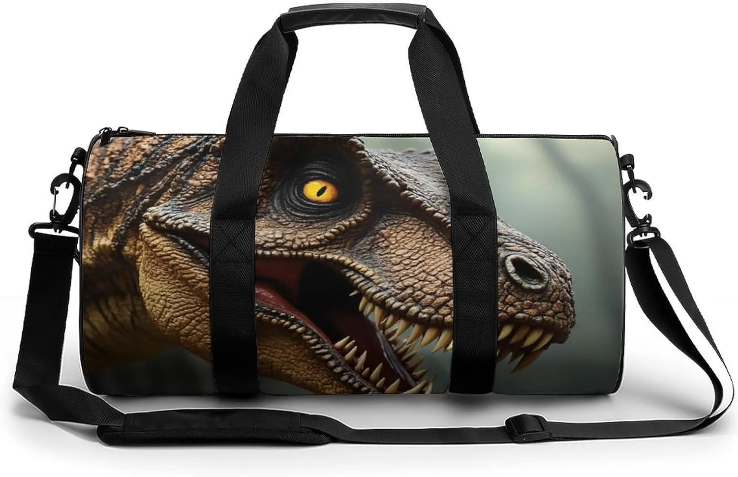 Men Women Duffel Bag, Waterproof Weekender Overnight Shoulder Bag Large Gym Sport Bags T-rex Dinosaur Travel Storage Handbag