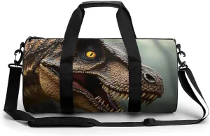 Men Women Duffel Bag, Waterproof Weekender Overnight Shoulder Bag Large Gym Sport Bags T-rex Dinosaur Travel Storage Handbag
