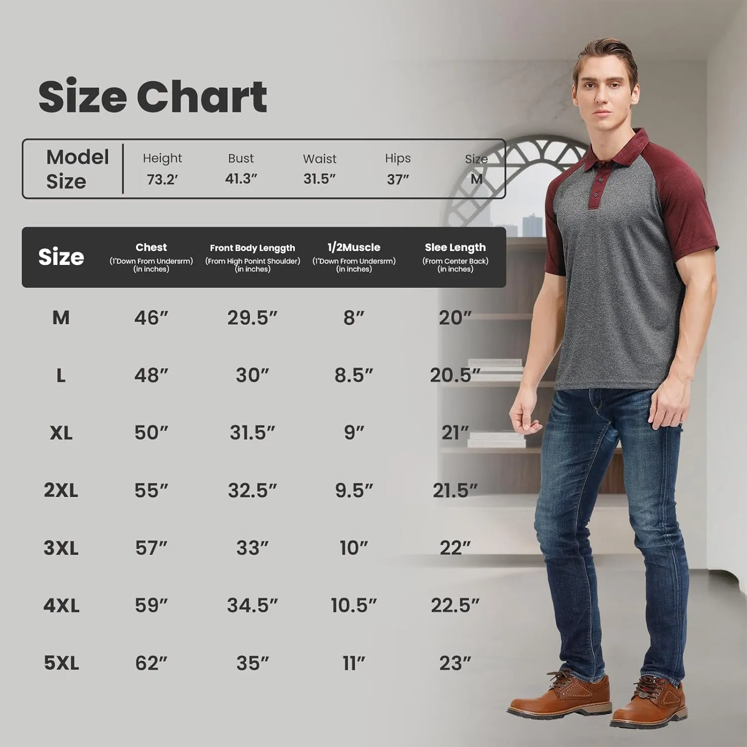 Men's Casual Short Sleeve Moisture Wicking Performance Golf Polo Contrast Color Patchwork Pique Shirts Tops