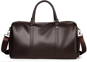 Men's fashion travel bag, fitness bag, multifunctional yoga bag, dry wet separation handbag, leisure travel bag(Brown)