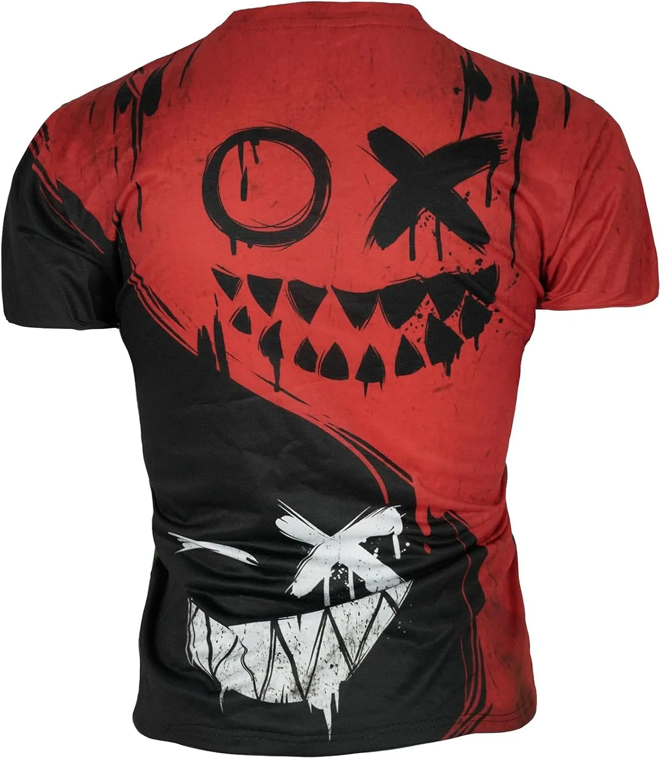 Men's Novelty Devil Graffiti Short Sleeve Tees Vintage Quirky Print T-Shirt
