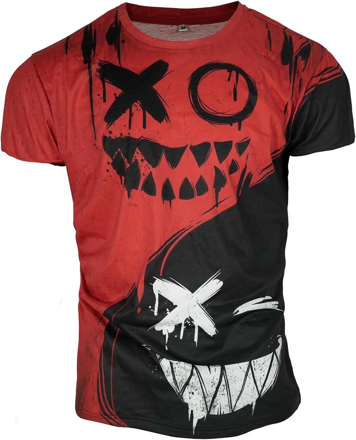 Men's Novelty Devil Graffiti Short Sleeve Tees Vintage Quirky Print T-Shirt