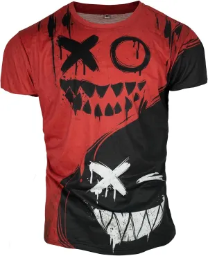 Men's Novelty Devil Graffiti Short Sleeve Tees Vintage Quirky Print T-Shirt