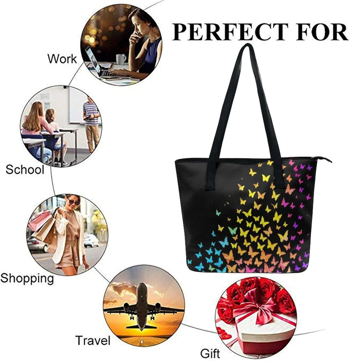 Men's Portable Tote Bag Trendy Modern Leather Handbag For Work Weekend