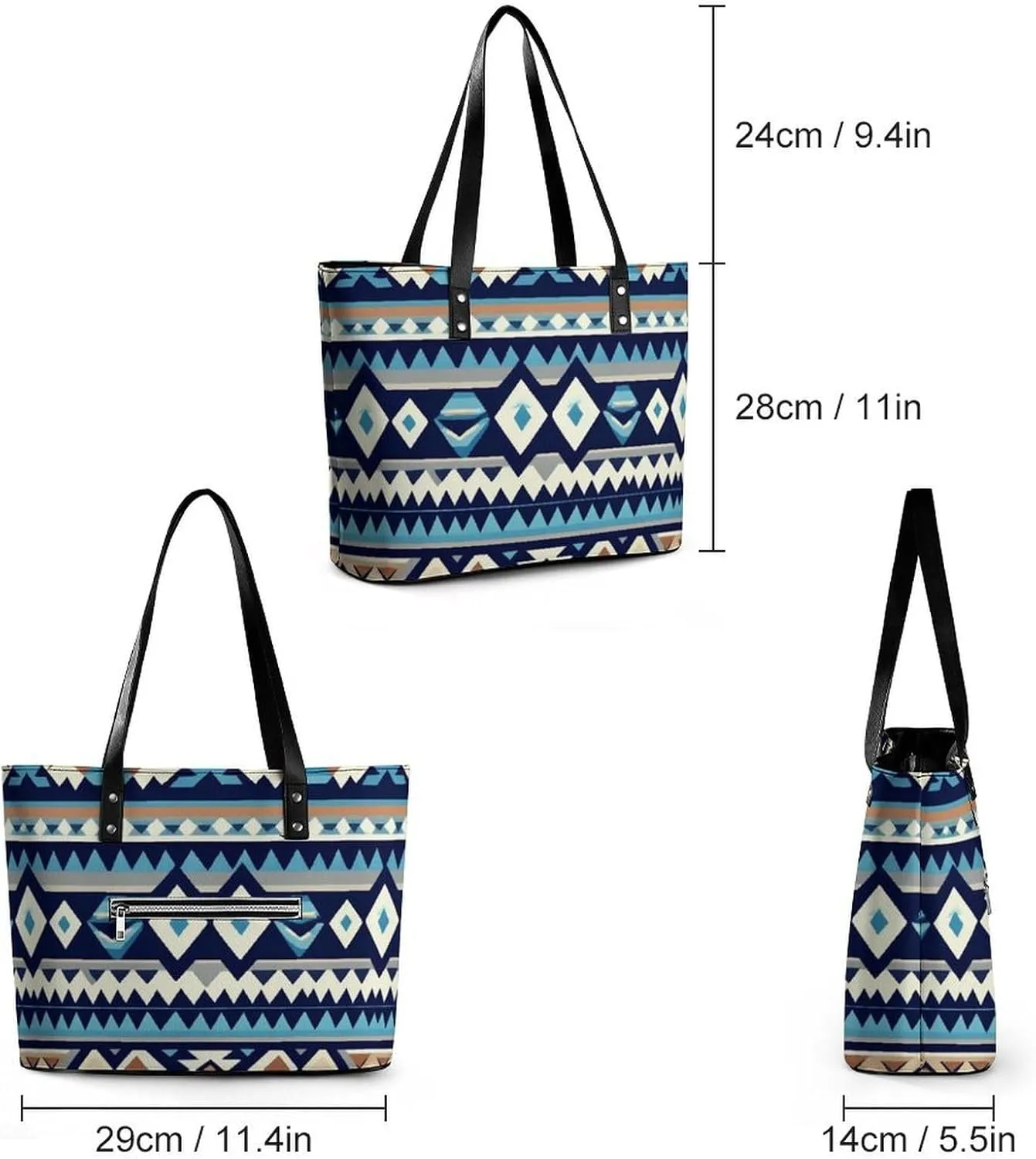 Men's Portable Tote Bag Trendy Modern Leather Handbag For Work Weekend