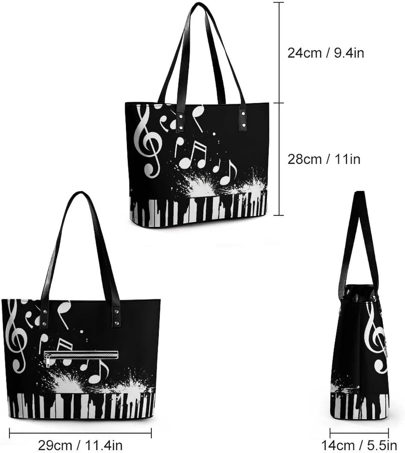 Men's Portable Tote Bag Trendy Modern Leather Handbag For Work Weekend