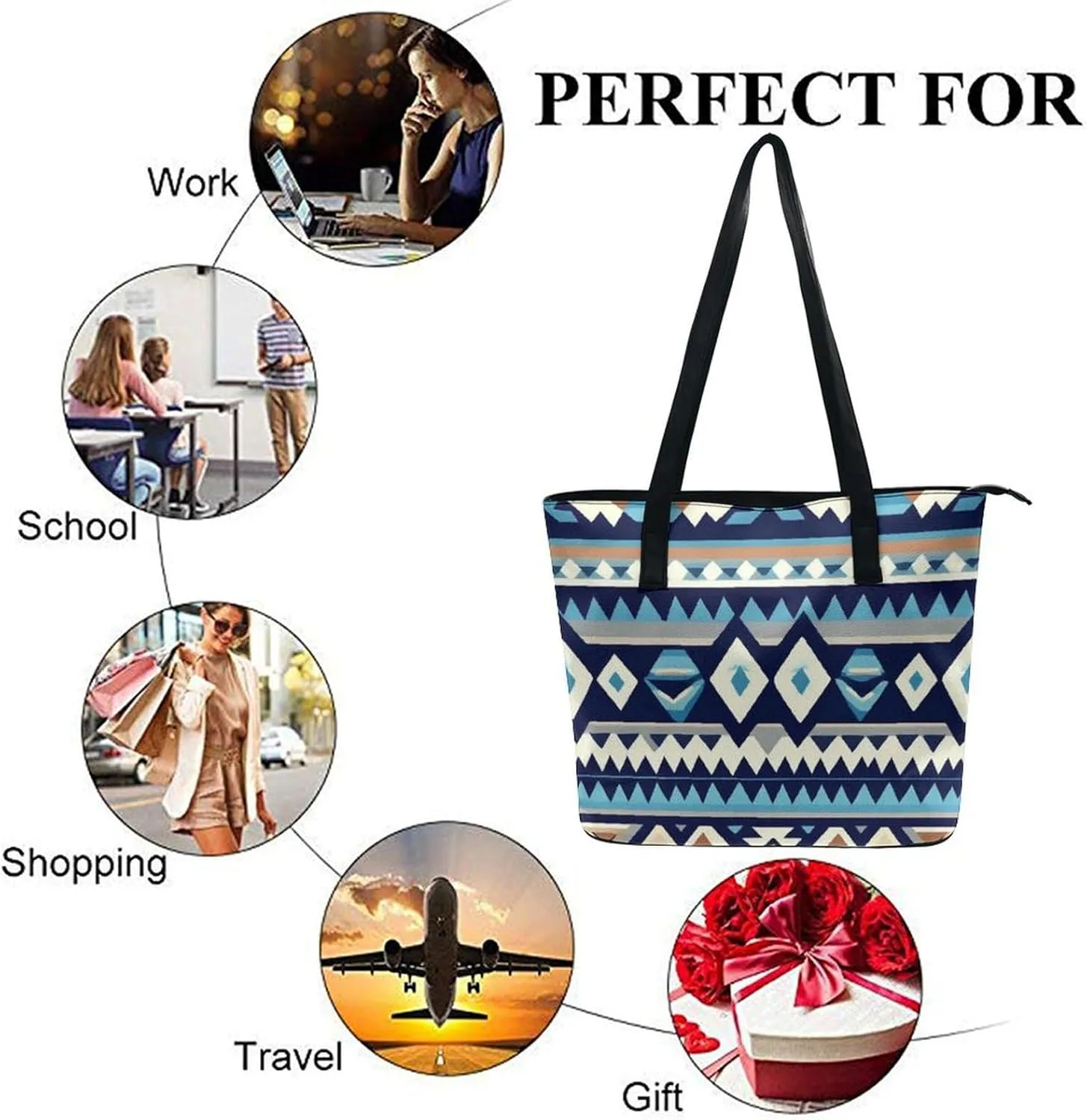 Men's Portable Tote Bag Trendy Modern Leather Handbag For Work Weekend