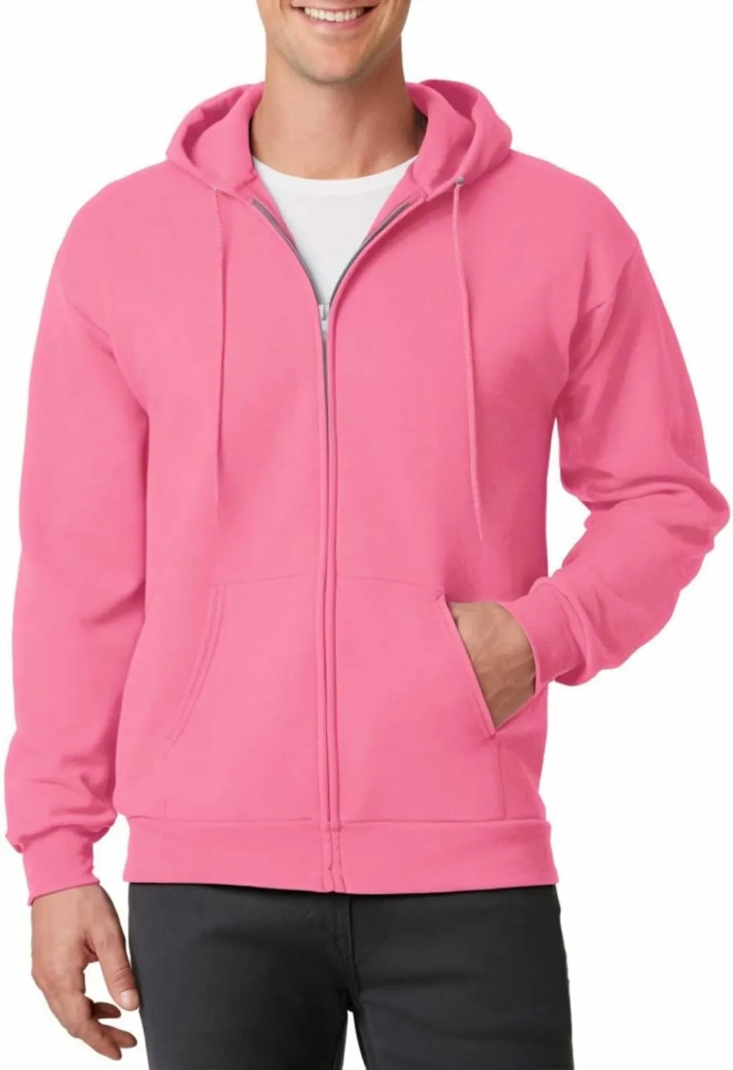 Mens Zip Up Hoodie Long Sleeve Fleece Full-zip Hooded Sweatshirt Pullover With Kangaroo Pocket S-3XL
