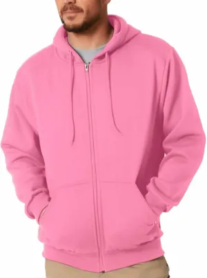 Mens Zip Up Hoodie Long Sleeve Fleece Full-zip Hooded Sweatshirt Pullover With Kangaroo Pocket S-3XL