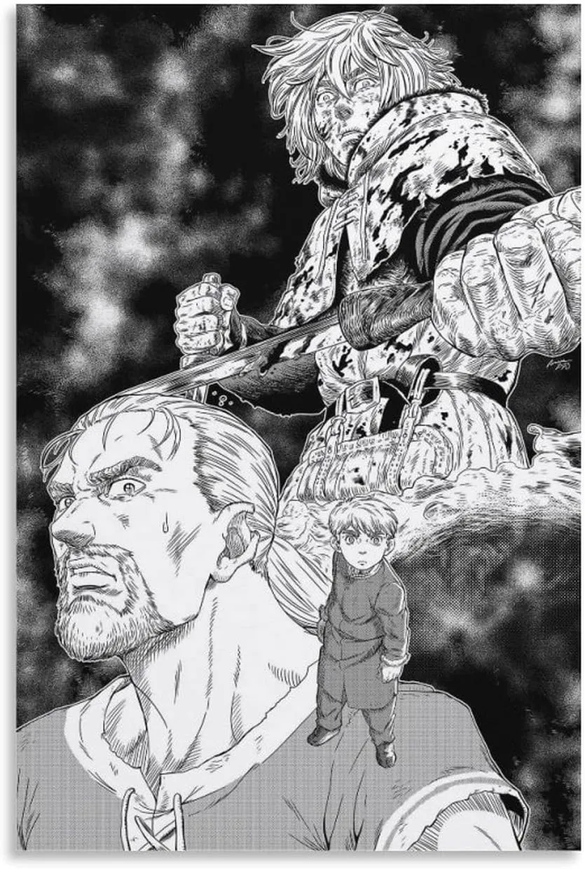MERRYCHENG Manga Poster Vinland Saga Poster Decorative Painting Canvas Wall Art Living Room Posters Bedroom Painting 16x24inch(40x60cm)