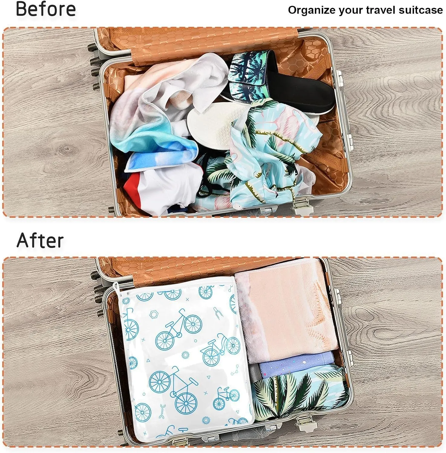 Mesh Laundry Bags Lingerie Bags for Washing Delicates 2 PCS Wash Bag with Zipper Small and Medium Washable Blue Bike