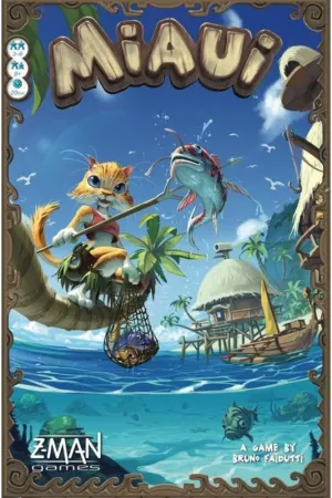 Miaui Board Game - The Strategic Card Diving Game for Families Featuring Cute Cat Illustrations, Fun Game for Kids & Adults, Ages 8 , 3-6 Players, 20 Minute Playtime, Made by Z-Man Games