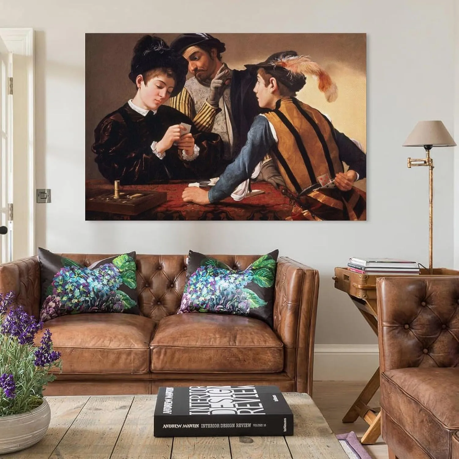 Michelangelo Merisi Caravaggio The Cardsharps Painting Poster Painting On Canvas Wall Art Poster Scroll Picture Print Living Room Walls Decor Home Posters 12x18inch(30x45cm)