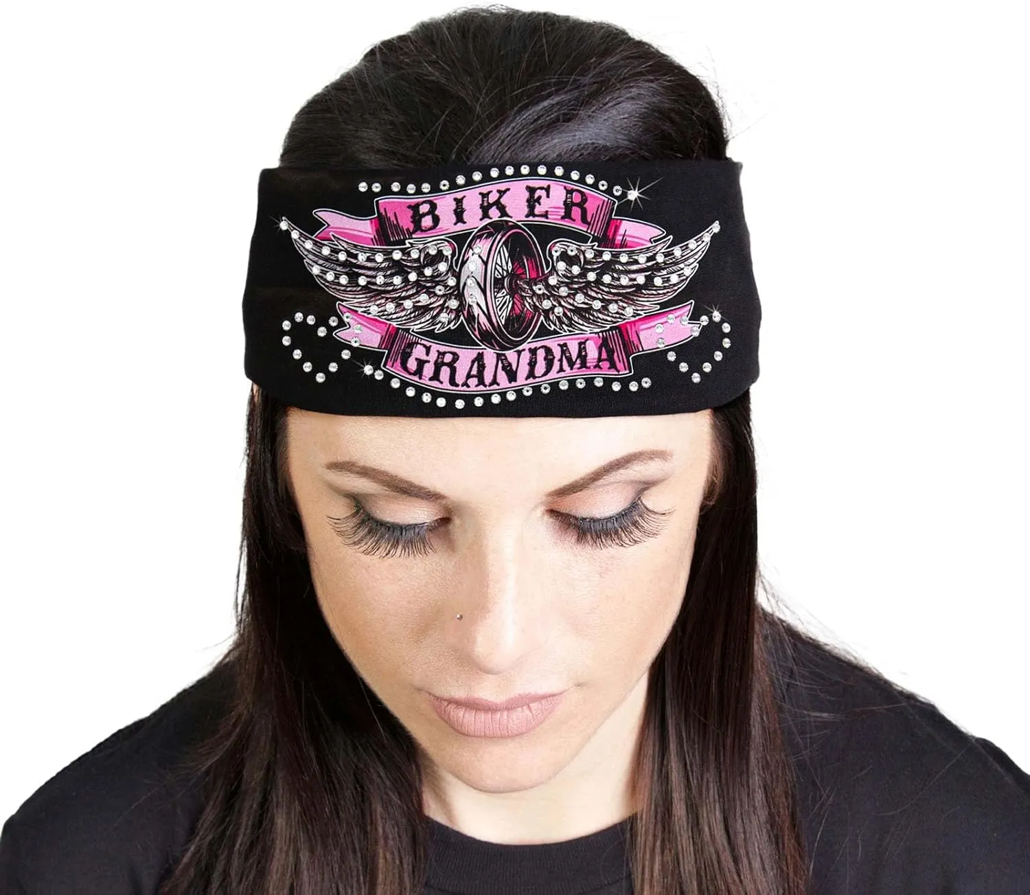Milwaukee Leather | Bling Designed Wide Headbands-Headwraps for Women Biker Bandana