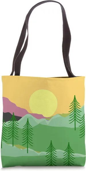 Minimal Sunrise Vintage Nature Outdoor Art Artist Men Women Tote Bag