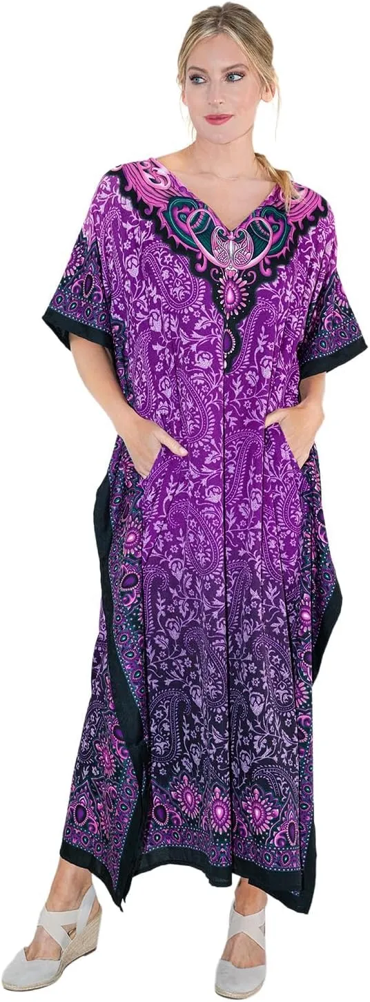 Miss Lavish London Kaftan Dresses for Women Beach Coverups Plus Size African & Dubai Kaftans Ideal for Loungewear & Swimwear