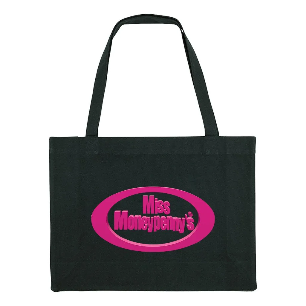 Miss Moneypenny's Pink Oval Logo Woven Shopping Bag