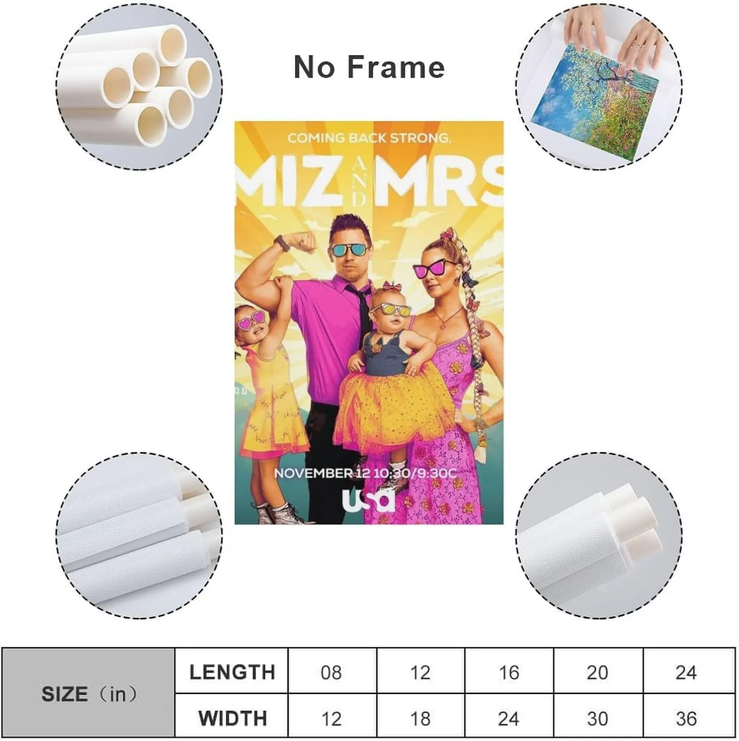 Miz And Mrs Artworks Picture Print Poster Wall Art Painting Canvas Gift Decor Home Posters Decorative 20x30inch(50x75cm)
